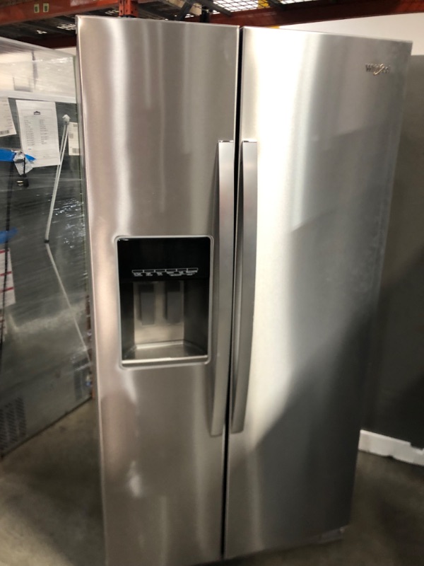 Photo 4 of Whirlpool 20.6-cu ft Counter-depth Side-by-Side Refrigerator with Ice Maker (Fingerprint Resistant Stainless Steel)
