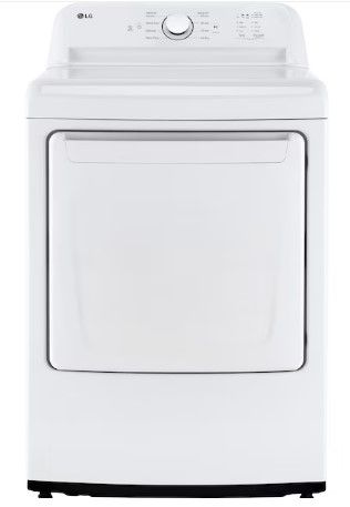 Photo 1 of LG 7.3-cu ft Reversible Side Swing Door Gas Dryer (White) 