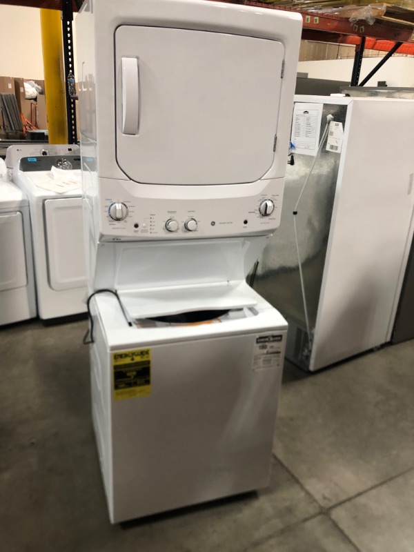 Photo 7 of COSMETIC DAMAGES**GE Gas Stacked Laundry Center with 3.8-cu ft Washer and 5.9-cu ft Dryer