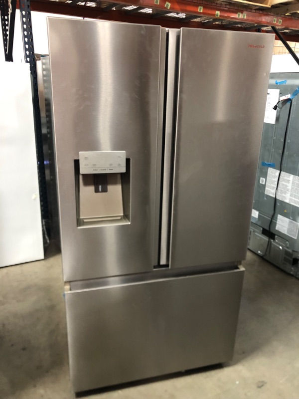 Photo 6 of SM DENT TO FRONT DOOR**Hisense 25.4-cu ft French Door Refrigerator with Dual Ice Maker (Fingerprint Resistant Stainless Steel) 