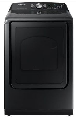 Photo 1 of SCRATCHED; LIKE NEW**Samsung 7.4-cu ft Reversible Side Swing Door Steam Cycle Smart Gas Dryer (Brushed Black)