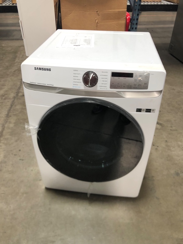 Photo 5 of LIKE NEW**Samsung 7.5-cu ft Reversible Side Swing Door Stackable Steam Cycle Smart Gas Dryer (White)