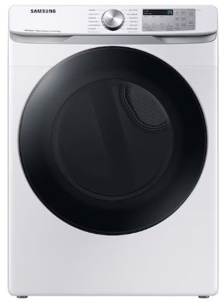 Photo 1 of LIKE NEW**Samsung 7.5-cu ft Reversible Side Swing Door Stackable Steam Cycle Smart Gas Dryer (White)
