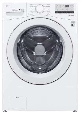 Photo 1 of DENTED SIDE**LG 4.5-cu ft High Efficiency Stackable Front-Load Washer (White) 