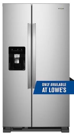 Photo 1 of SM DENT TO FRONT DOOR**Whirlpool 24.6-cu ft Side-by-Side Refrigerator with Ice Maker (Fingerprint Resistant Stainless Steel)