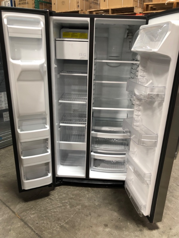 Photo 2 of LIKE NEW**GE 25.3-cu ft Side-by-Side Refrigerator with Ice Maker (Stainless Steel)