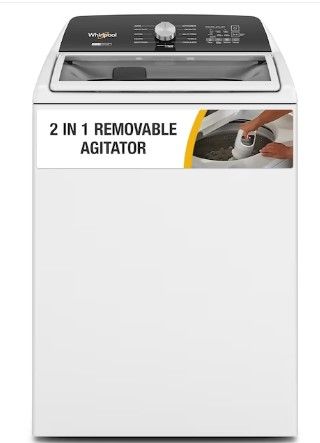 Photo 1 of SCRATCHED**Whirlpool 2 in 1 Removable Agitator 4.7-cu ft High Efficiency Impeller and Agitator Top-Load Washer (White)
