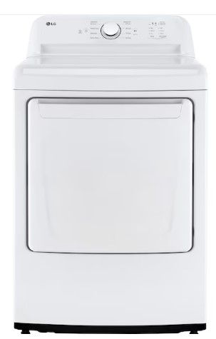 Photo 1 of SCRATCHED SIDES/FRONT BOTTOM**LG 7.3-cu ft Reversible Side Swing Door Gas Dryer (White)