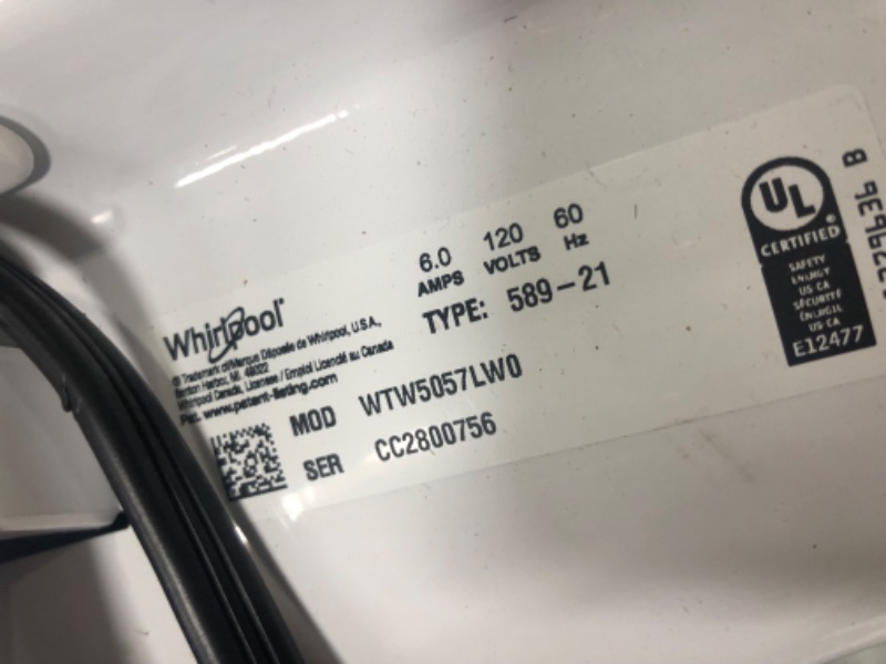 Photo 2 of LIKE NEW**Whirlpool 2 in 1 Removable Agitator 4.7-cu ft High Efficiency Impeller and Agitator Top-Load Washer (White)