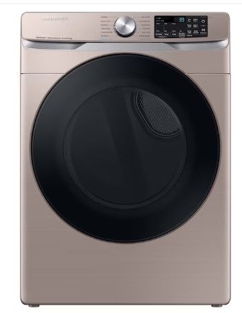 Photo 1 of ***Parts Only***SCRATCHED BOTTOM FRONT**Samsung 7.5-cu ft Stackable Steam Cycle Smart Electric Dryer (Champagne)