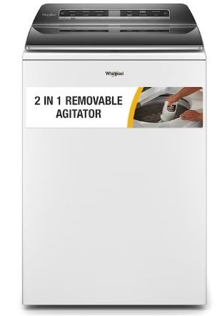 Photo 1 of SCRATCHED GLASS LID**Whirlpool Smart Capable w/Load and Go 5.3-cu ft High Efficiency Impeller and Agitator Smart Top-Load Washer (White)