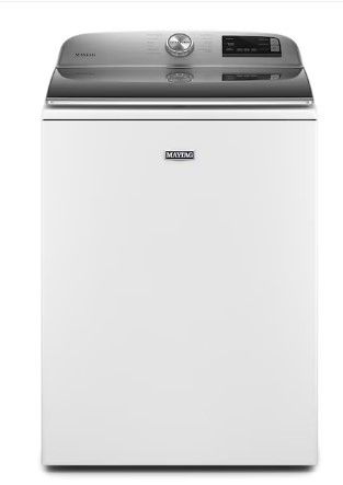 Photo 1 of Maytag Smart Capable 4.7-cu ft High Efficiency Agitator Smart Top-Load Washer (White)