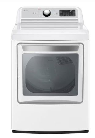 Photo 1 of DENTED/SCRATCHED FRONT**LG EasyLoad 7.3-cu ft Smart Gas Dryer (White) 