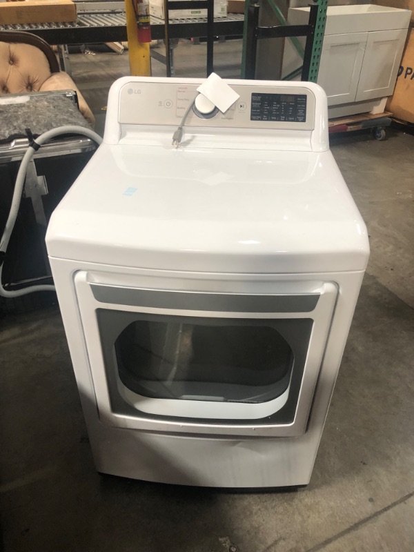Photo 6 of DENTED/SCRATCHED FRONT**LG EasyLoad 7.3-cu ft Smart Gas Dryer (White) 