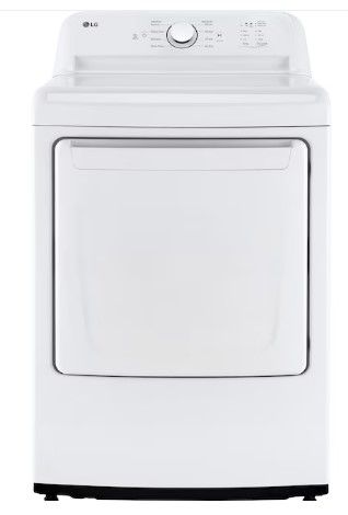 Photo 1 of DENTED/SCRATCHED SIDE**LG 7.3-cu ft Electric Dryer (White) ENERGY STAR