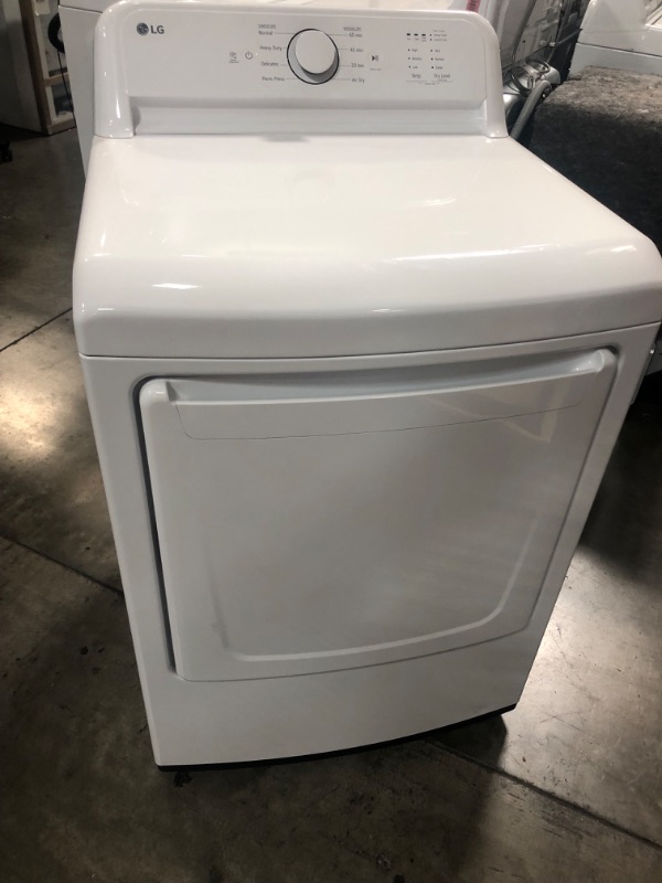 Photo 6 of DENTED/SCRATCHED SIDE**LG 7.3-cu ft Electric Dryer (White) ENERGY STAR