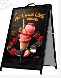 Photo 1 of A-Frame Sidewalk Sign Board Curb Sign 24x36 inch Slide in Double Sided Display Foldable and Portable