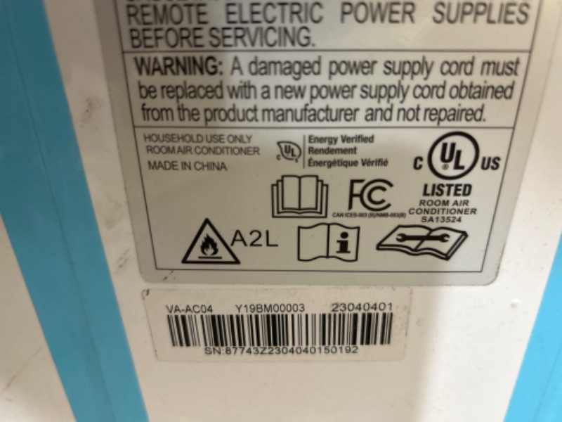 Photo 3 of VAGKRI Portable Air Conditioners 14000 BTU ASHRAE (10200 BTU DOE/SACC), 3-in-1 AC Unit with Fan & Dehumidifier Cools up to 700 sq. ft, Smart/Sleep Mode 3 Fan Speeds Auto Swing 24H Timer Remote Control
