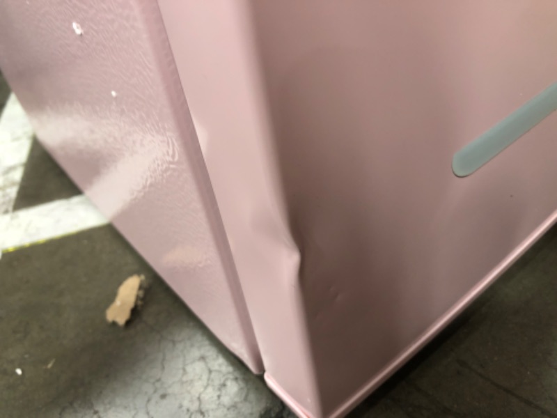 Photo 3 of ***Parts Only***DENTED EDGES**FRIGIDAIRE EFR376 Retro Bar Fridge Refrigerator with Side Bottle Opener, 3.2 cu. Ft, Pink/Coral
