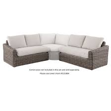 Photo 1 of allen + roth Maitland 2-Piece Wicker Patio Conversation Set with Tan Cushions