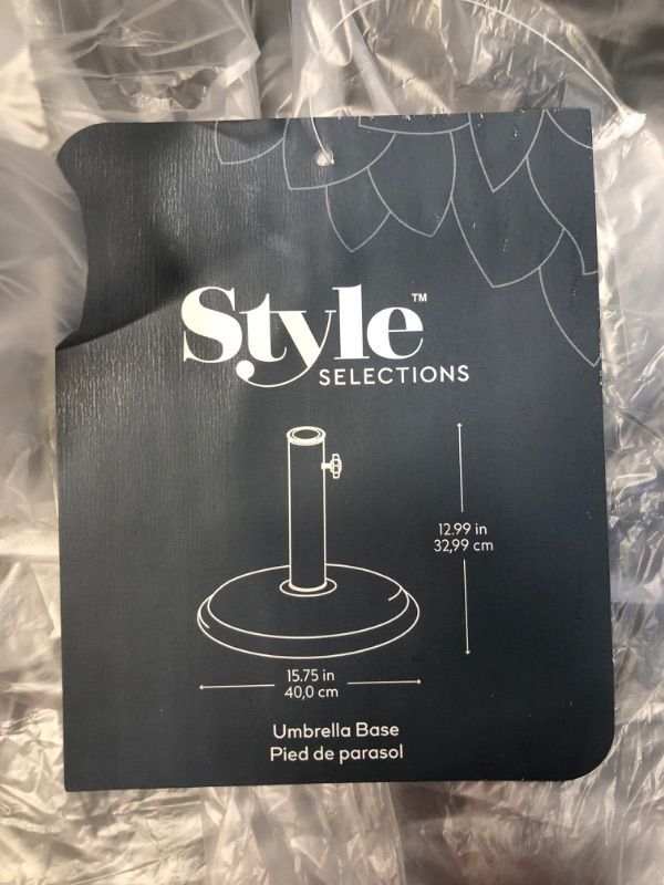 Photo 2 of style selections black umbrella base 15.75"x 12.99" round