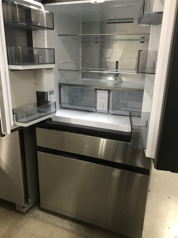 Photo 3 of Samsung Bespoke 28.8-cu ft 4-Door Smart French Door Refrigerator with Dual Ice Maker and Door within Door (Stainless Steel- All Panels) ENERGY STAR