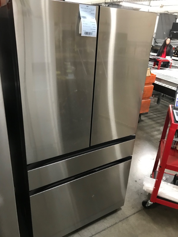 Photo 2 of Samsung Bespoke 28.8-cu ft 4-Door Smart French Door Refrigerator with Dual Ice Maker and Door within Door (Stainless Steel- All Panels) ENERGY STAR