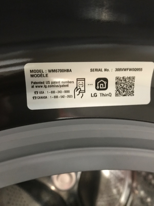 Photo 5 of LG 5-cu ft Stackable Steam Cycle Smart Front-Load Washer (Black Steel) ENERGY STAR