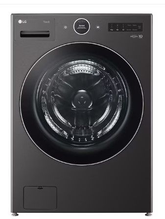 Photo 1 of LG 5-cu ft Stackable Steam Cycle Smart Front-Load Washer (Black Steel) ENERGY STAR