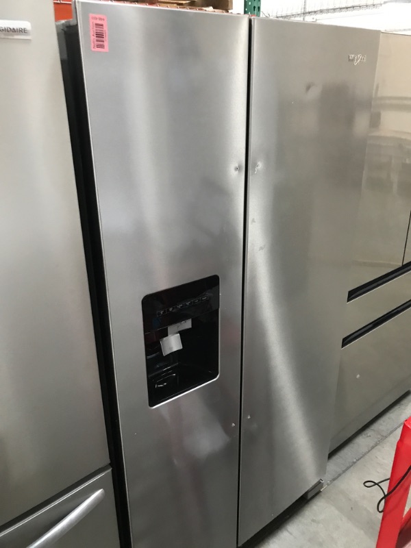 Photo 2 of Whirlpool 24.6-cu ft Side-by-Side Refrigerator with Ice Maker (Fingerprint Resistant Stainless Steel)