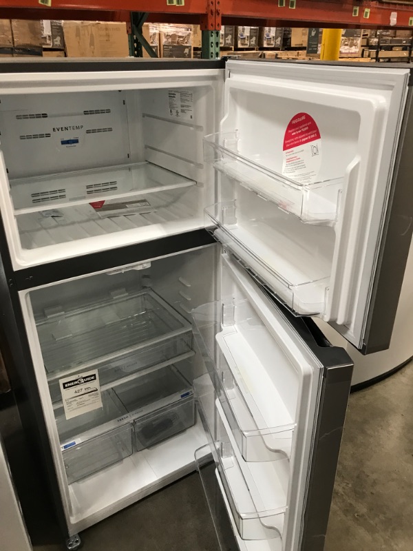 Photo 2 of Frigidaire Garage-Ready 20-cu ft Top-Freezer Refrigerator (Fingerprint Resistant Stainless Steel)