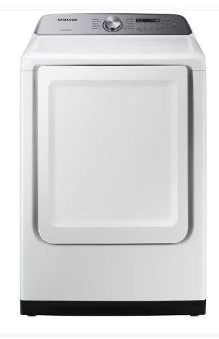 Photo 1 of Samsung 7.4-cu ft Reversible Side Swing Door Gas Dryer (White)