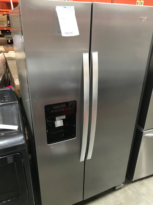 Photo 5 of Whirlpool 24.6-cu ft Side-by-Side Refrigerator with Ice Maker (Fingerprint Resistant Stainless Steel)