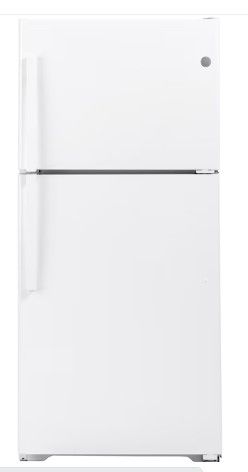 Photo 1 of GE Garage-ready 21.9-cu ft Top-Freezer Refrigerator (White)