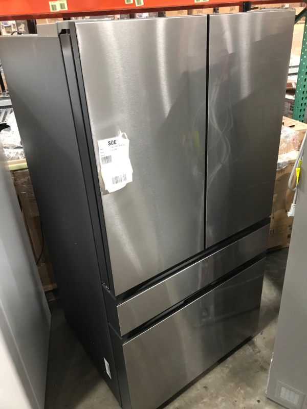 Photo 3 of Samsung Bespoke 28.8-cu ft 4-Door Smart French Door Refrigerator with Dual Ice Maker and Door within Door (Stainless Steel- All Panels) ENERGY STAR