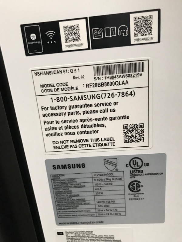 Photo 1 of Samsung Bespoke 28.8-cu ft 4-Door Smart French Door Refrigerator with Dual Ice Maker and Door within Door (Stainless Steel- All Panels) ENERGY STAR
