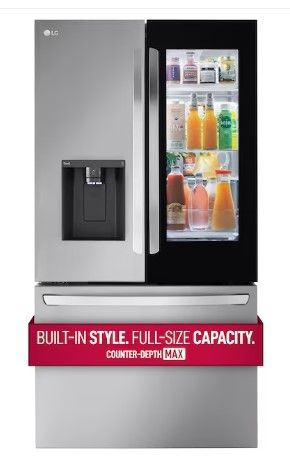 Photo 1 of LG InstaView 25.5-cu ft Counter-depth Smart French Door Refrigerator with Dual Ice Maker (Stainless Steel) ENERGY STAR