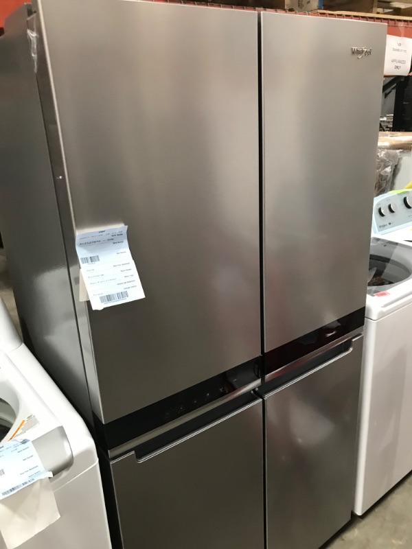 Photo 2 of Whirlpool 19.4-cu ft 4-Door Counter-depth French Door Refrigerator with Ice Maker (Fingerprint-resistant Stainless Finish) ENERGY STAR