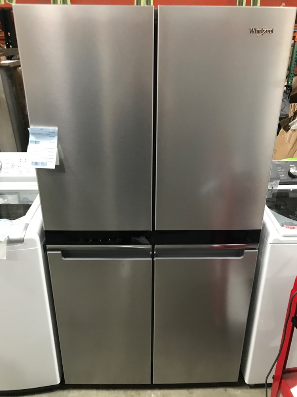 Photo 3 of Whirlpool 19.4-cu ft 4-Door Counter-depth French Door Refrigerator with Ice Maker (Fingerprint-resistant Stainless Finish) ENERGY STAR