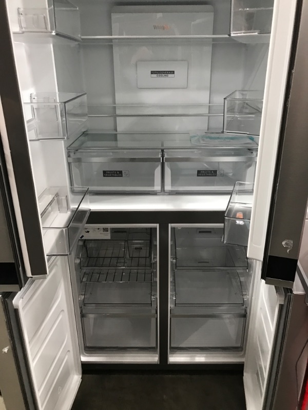 Photo 7 of Whirlpool 19.4-cu ft 4-Door Counter-depth French Door Refrigerator with Ice Maker (Fingerprint-resistant Stainless Finish) ENERGY STAR