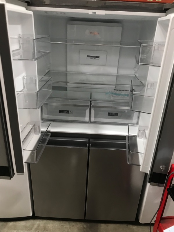 Photo 4 of Whirlpool 19.4-cu ft 4-Door Counter-depth French Door Refrigerator with Ice Maker (Fingerprint-resistant Stainless Finish) ENERGY STAR