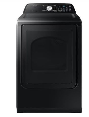 Photo 1 of Samsung 7.4-cu ft Reversible Side Swing Door Smart Gas Dryer (Brushed Black)