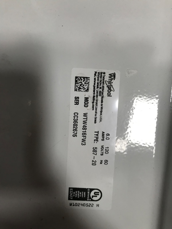 Photo 1 of Whirlpool 3.5-cu ft High Efficiency Agitator Top-Load Washer (White)