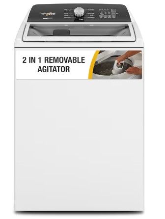 Photo 1 of Whirlpool 2 in 1 Removable Agitator 4.7-cu ft High Efficiency Impeller and Agitator Top-Load Washer (White)