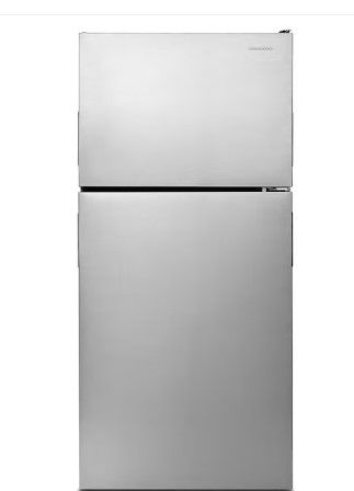 Photo 1 of Amana 18.2-cu ft Top-Freezer Refrigerator (Stainless Steel)