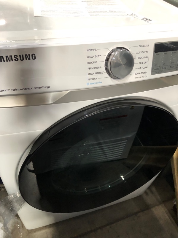 Photo 3 of 7.5 cu. ft. Smart Electric Dryer with Steam Sanitize+ in White
