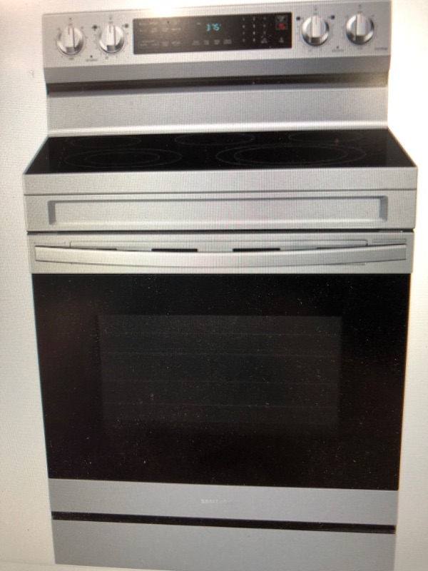 Photo 1 of SAMSUNG 6.3 cu. ft. Smart Freestanding Electric Range with No-Preheat Air Fry & Convection in Stainless Steel
