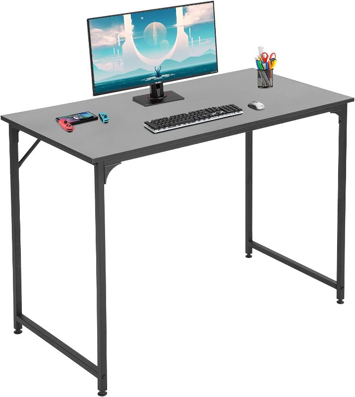 Photo 1 of 35/39/47 Inch Computer Desk Home Office Desk Writing Study Table Modern Simple Style PC Desk with Metal Frame Gaming Desk Workstation for Small Space (Vintage, 39 inch)
