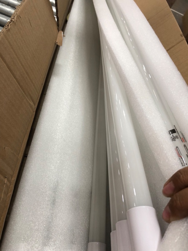 Photo 3 of PARMIDA 20-Pack 4FT LED T8 Hybrid Type A+B Light Tube, 18W, Plug & Play or Ballast Bypass, Single-Ended OR Double-Ended Connection, 2200lm, Frosted Cover, T8 T10 T12, UL-Listed - 6000K 6000k (Bright White)