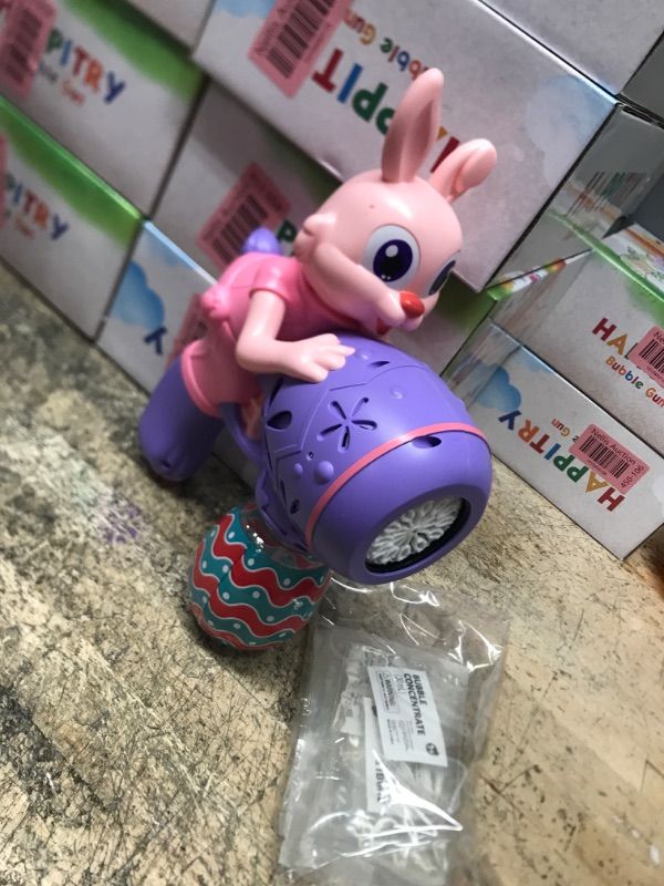 Photo 2 of Bubbles Toys for Kids Toddlers, Bubble Machine Guns 3 4 5 6 Year Old Boy Girl Birthday Gift, No Spill Automatic Bubble Maker Blower Outdoor Toys for Kids Ages 3-5, Pink & Purple Bunny